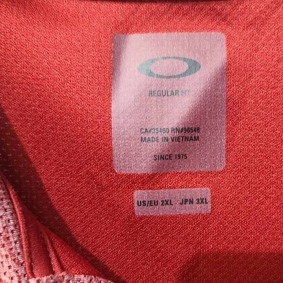 Oakley Golf Red Aero Ellipse Polo Regular Fit Size XXL - Picture 4 of 4